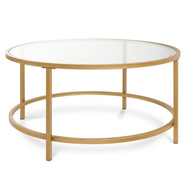 Best Choice Products 36in Round Tempered Glass Coffee Table for Home, Living Room, Dining Room w/... | Walmart (US)
