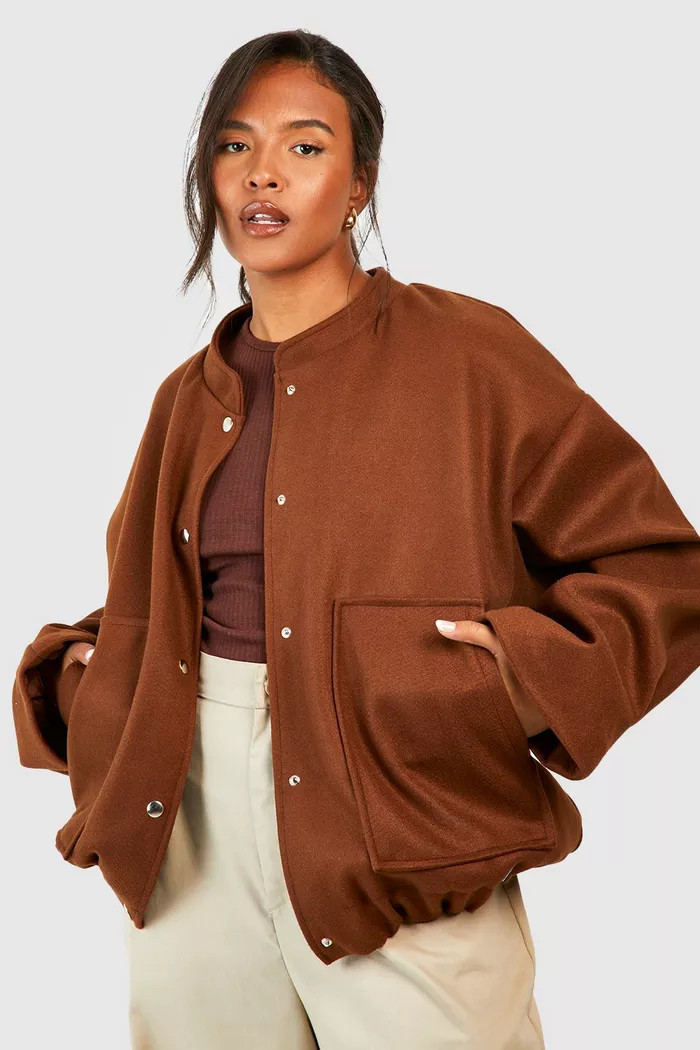 Plus Wide Sleeve Bomber Jacket | boohoo (US & Canada)