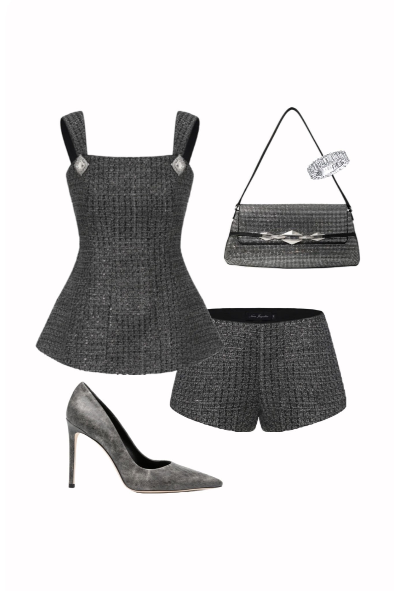 Tweed matching set — on major sale!! I love this brand. Runs TTS. A strapless matching top also linked! 

Going out outfit, date night look, girls night out, matching sets, tweed set

#LTKSaleAlert