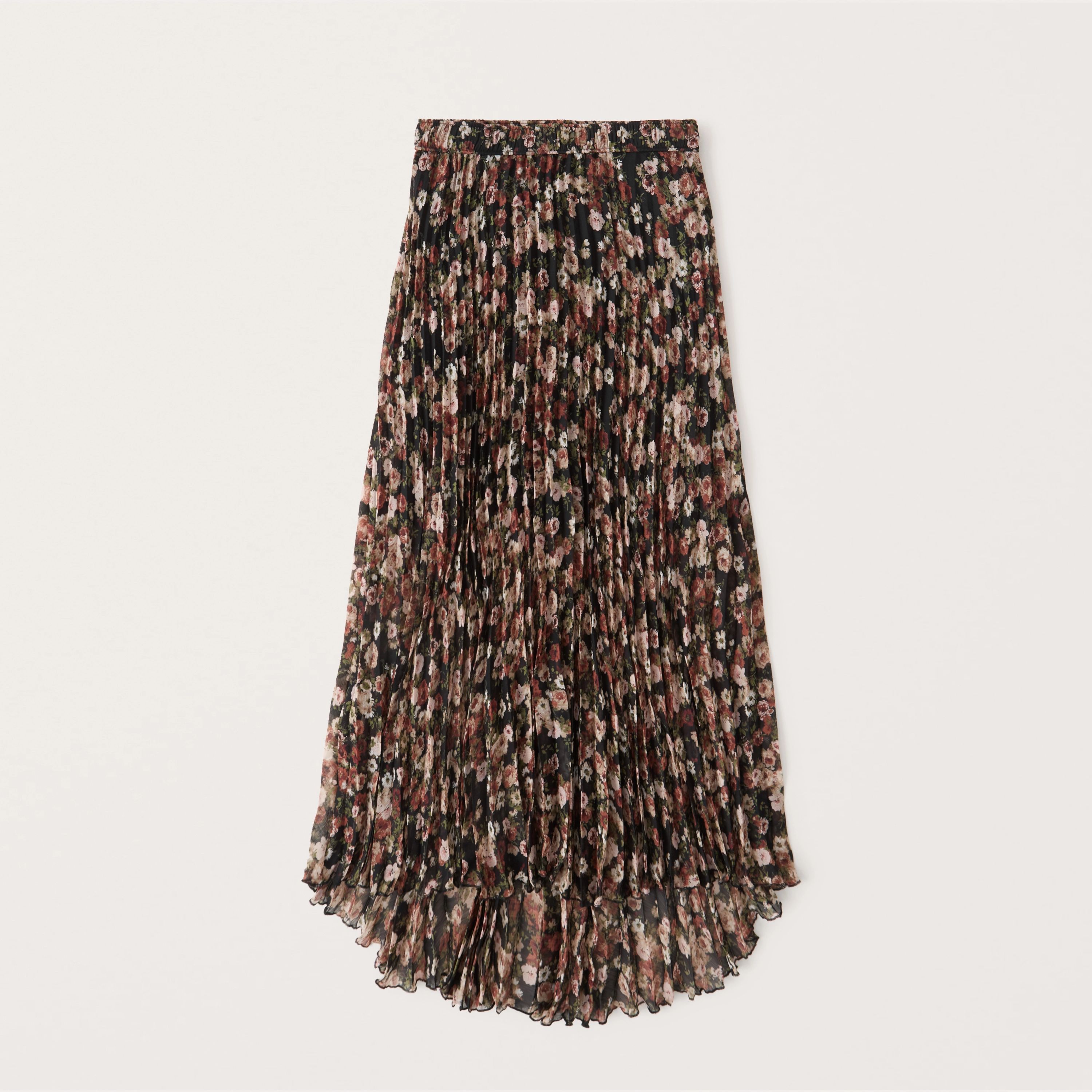 Pleated Chiffon Midi Skirt | Abercrombie & Fitch (US)