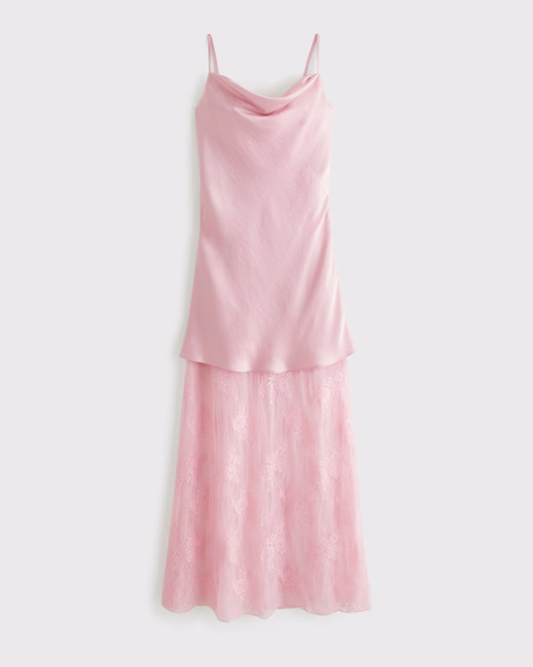 Women's Cowl Neck Lace Maxi Dress | Women's Dresses & Jumpsuits | Abercrombie.com | Abercrombie & Fitch (US)