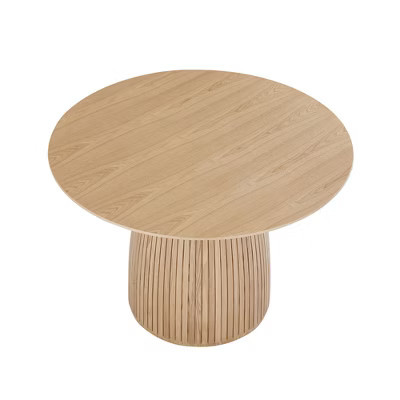 GDFStudio Brinelle Alvara Mid-Century Modern Round Dining Table, Oak | Target