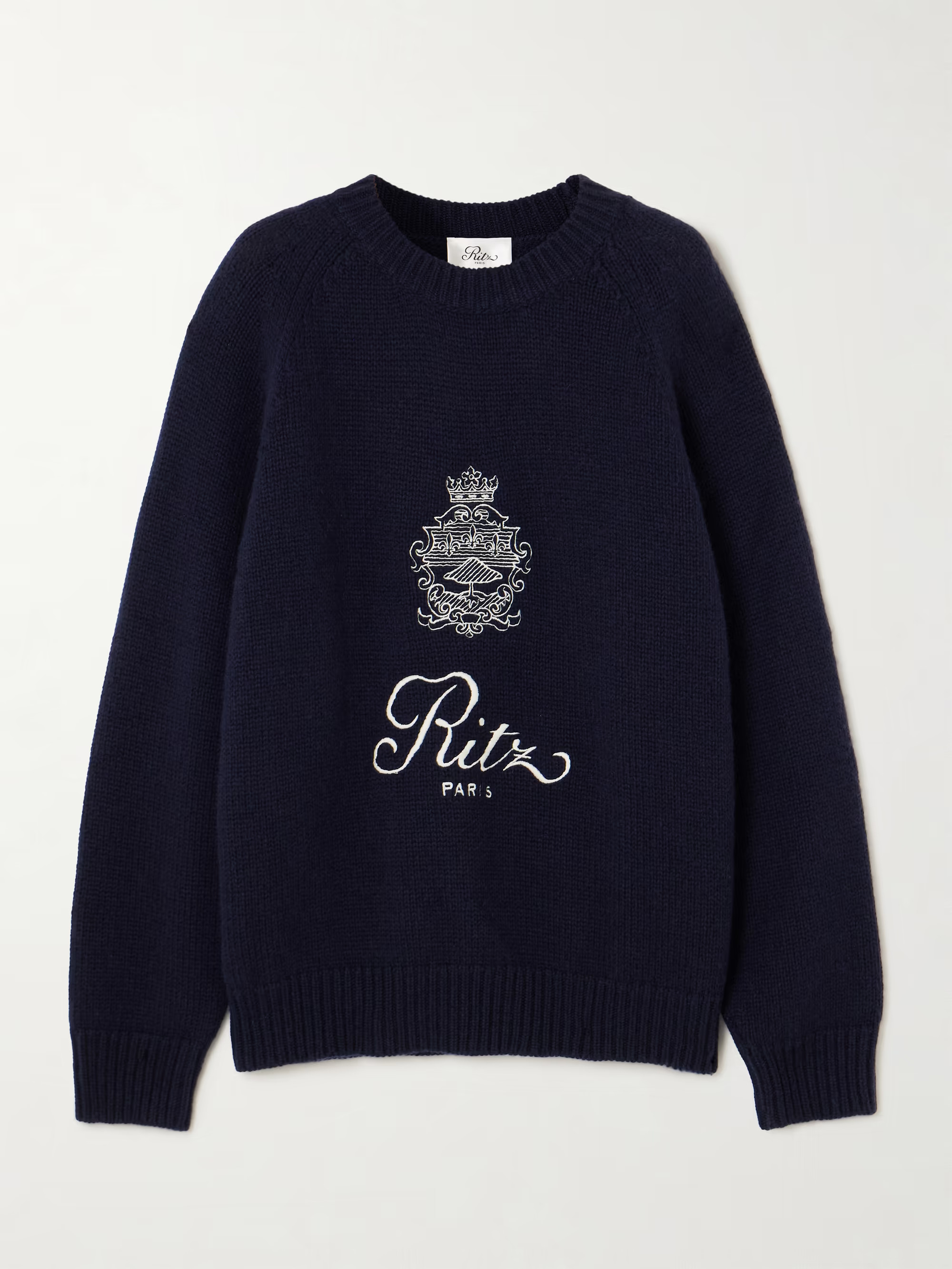 + Ritz Paris oversized embroidered cashmere sweater | NET-A-PORTER (US)