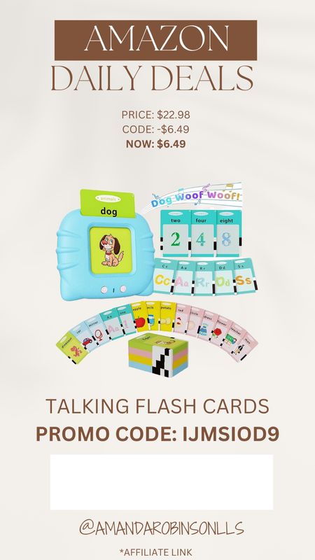 Amazon Daily Deals 
Talking flash cards 

#LTKKids #LTKSaleAlert #LTKTravel