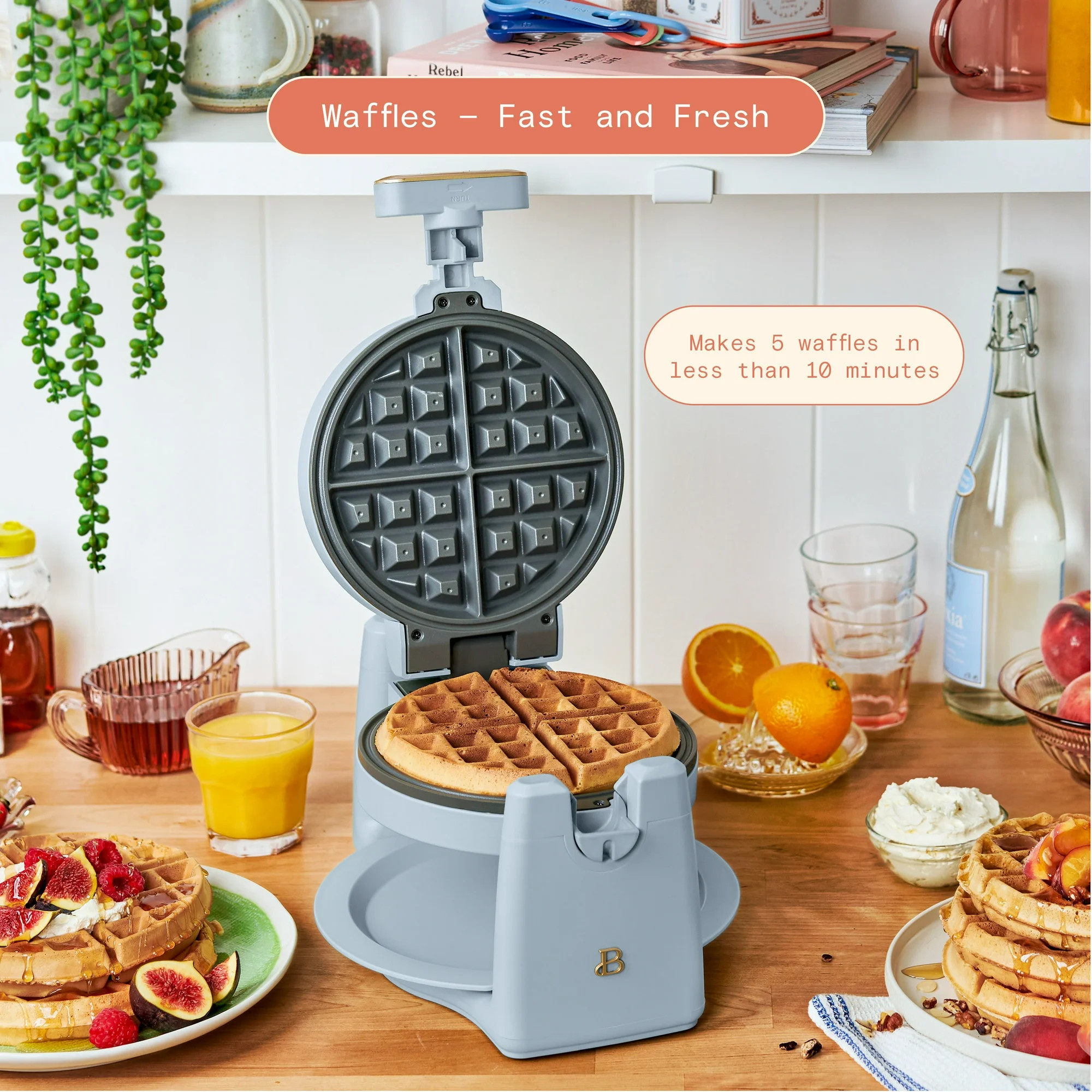 Beautiful Rotating Belgian Waffle Maker, Cornflower Blue by Drew Barrymore | Walmart (US)