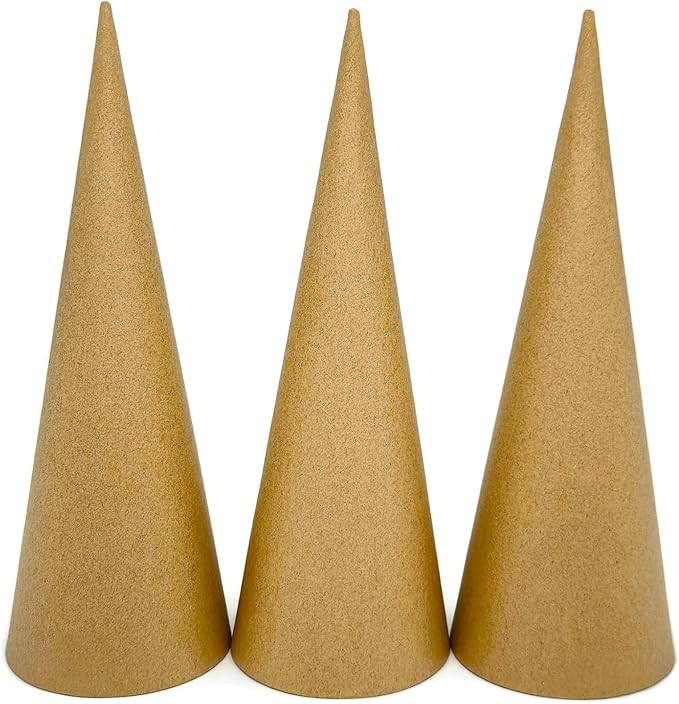 Paper Mache Cones Open Bottom 12.2x4.5 in. Set of 3 (Medium Plus) - For DIY Art Projects, Crafts ... | Amazon (US)