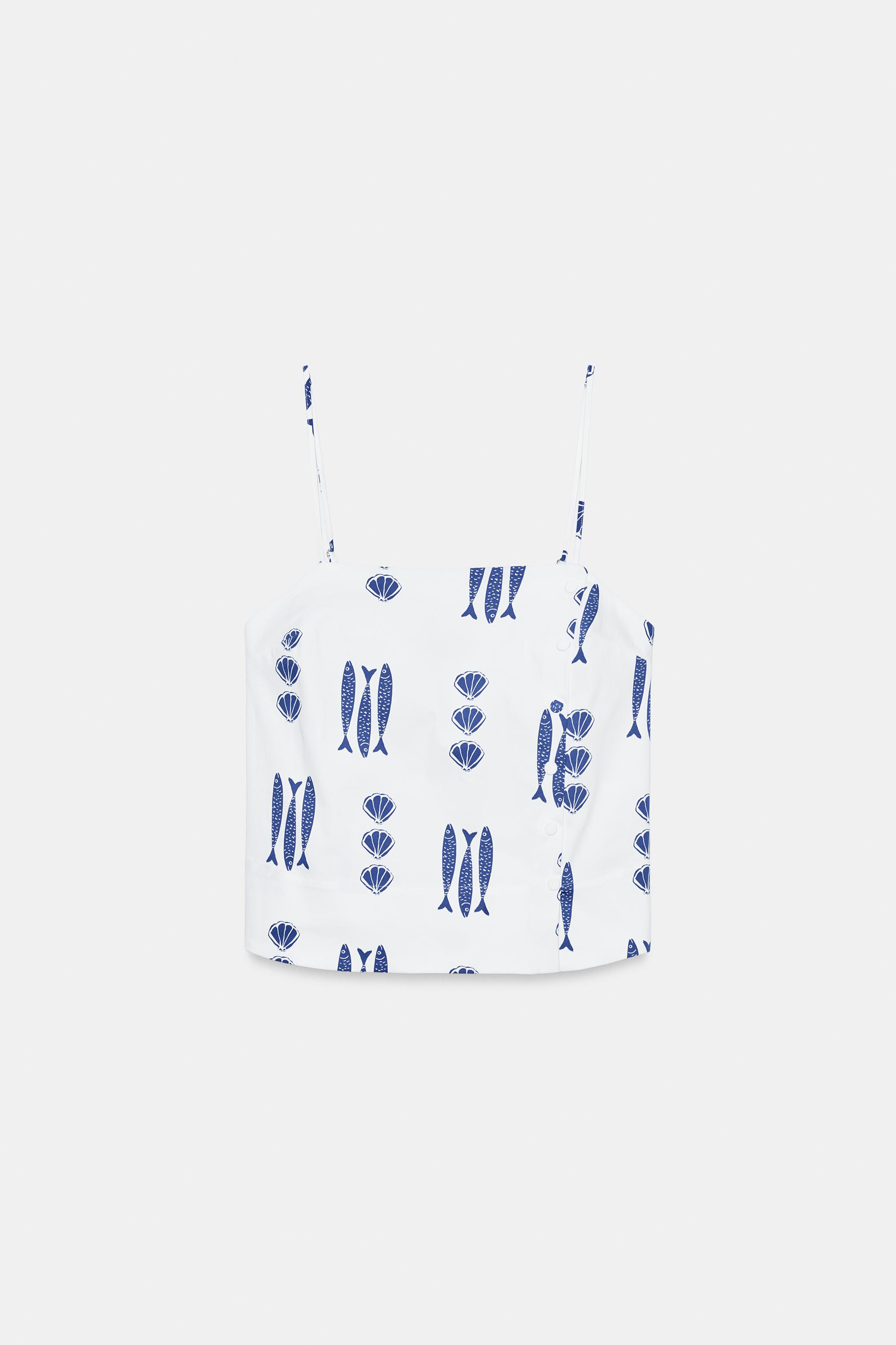 PRINTED BUTTON TOP | Zara US