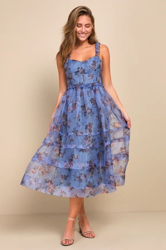 Sincerely Enchanting Navy Blue Midi Dress Blue Wedding Guest Dress Blue Bridesmaid Dress Blue Maxi | Lulus