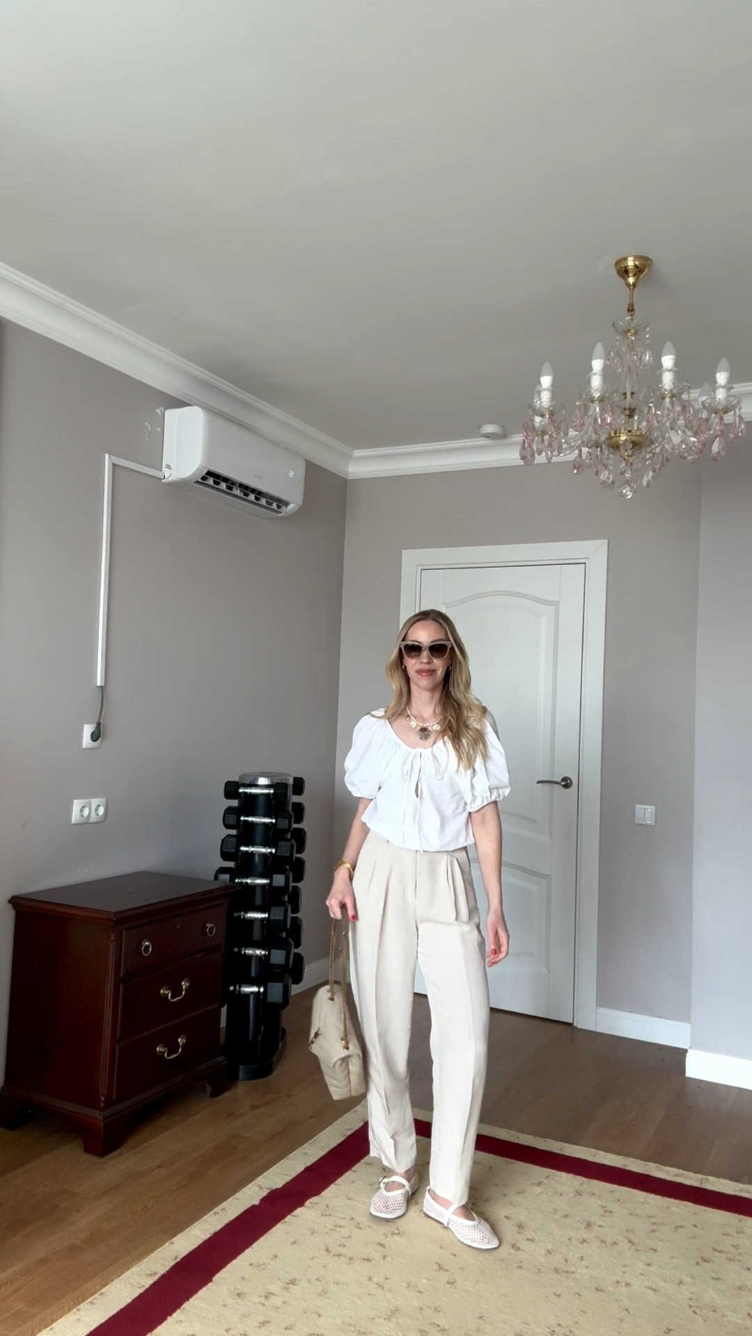 Summer outfit, summer vacation, linen blouse, linen pants, mesh ballet flats, shell necklace, neutral summer outfit

#LTKootd #LTKdayinmylife #LTKSeasonal