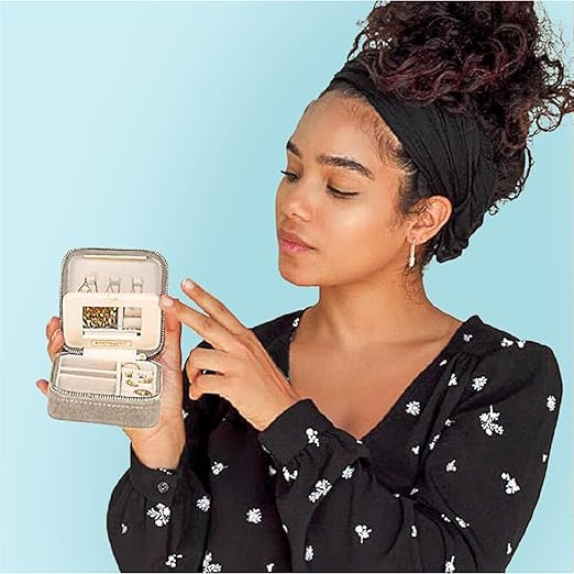 Benevolence LA Plush Velvet Jewelry Box | Travel Jewelry Case Organizer with Mirror | Featured in... | Amazon (US)