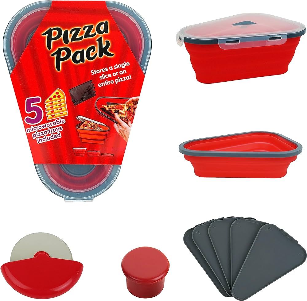 AdjeleyBrands Premium Pizza Night Solution Bundle - Pizza Storage Container with Pizza Cutter and... | Amazon (US)