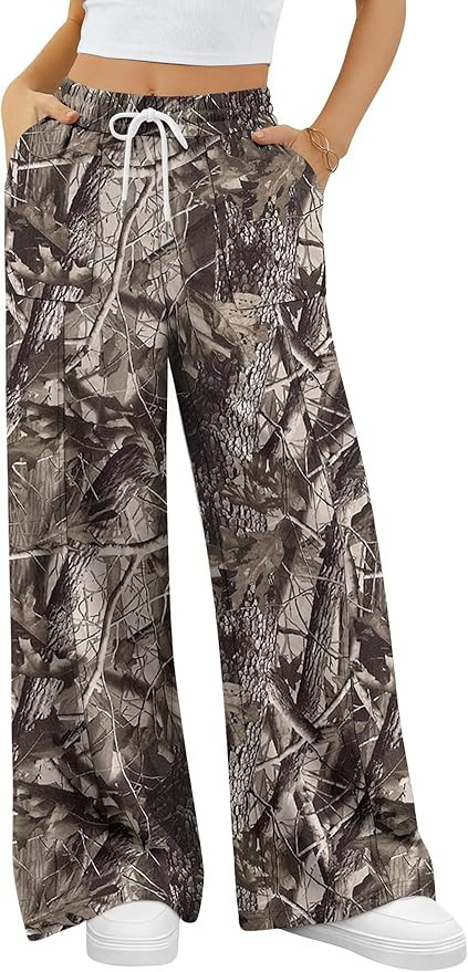 ALIMASHA Wide Leg Sweatpants Women Baggy Lounge Casual Pajama Pants 2026 Teen Girl Jogger Sweat P... | Amazon (US)