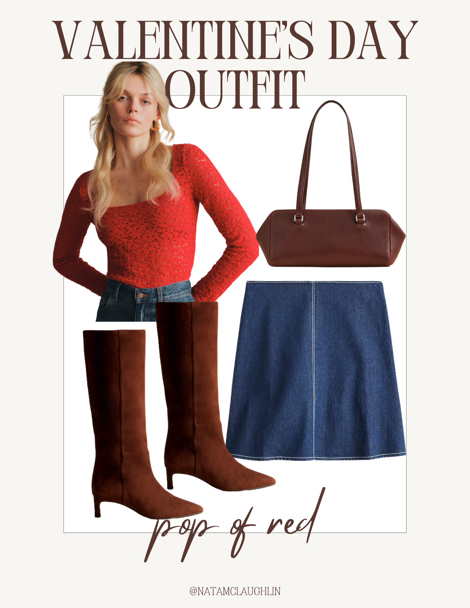 Valentine's Day outfit for date night or girls night! Love this skirt because you can rewear it without tights in the spring 

 #LTKValentine #LTKmomlife