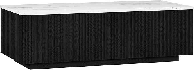 Henn&Hart Reyes Coffee Table, 48" Wide, Black/White | Amazon (US)