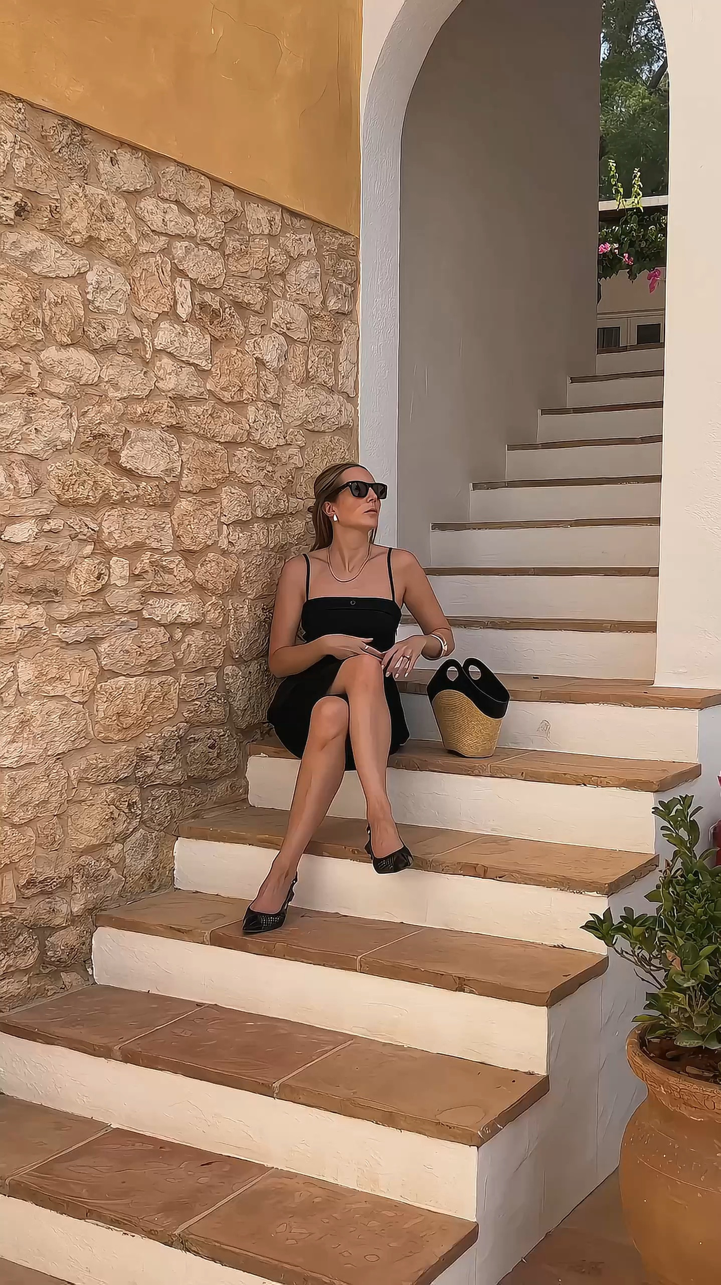 A chic all-black look I’ll be recreating over and over again. 

Tailored shorts, black shorts, Bermuda shorts, mesh shoes, black summer look, straw bag, raffia bag, summer bag, strappy top, dressy top, evening top, cos, revolve, Marks & Spencer 

#LTKeurope #LTKsummer #AugustBrandSpotlight