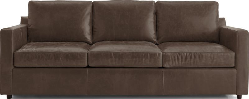 Barrett Leather 3-Seat Track Arm Sofa + Reviews | Crate & Barrel | Crate & Barrel
