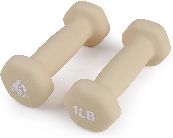 LIONSCOOL Set of 2 Neoprene Coated Dumbbell Hand Weights, Anti-Slip and Anti-Roll Hex Dumbbells i... | Amazon (US)