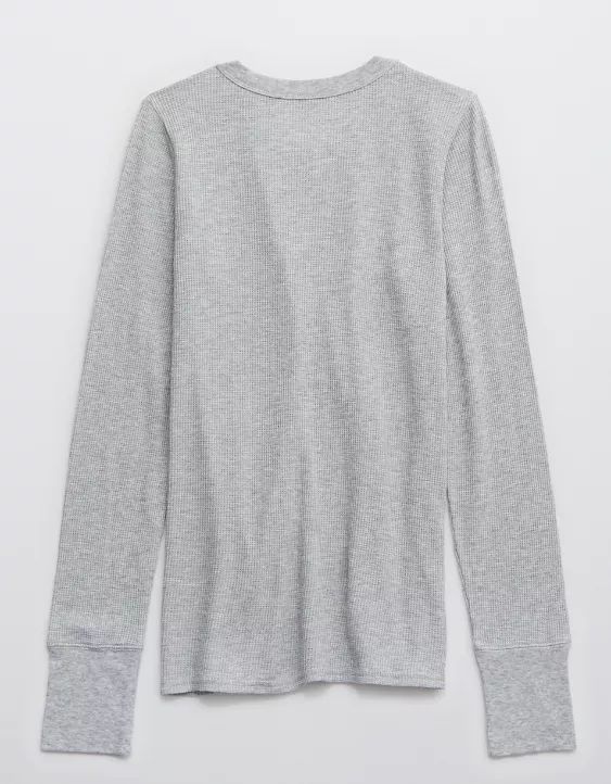 Aerie Waffle Long Sleeve Henley T-Shirt | American Eagle Outfitters (US & CA)