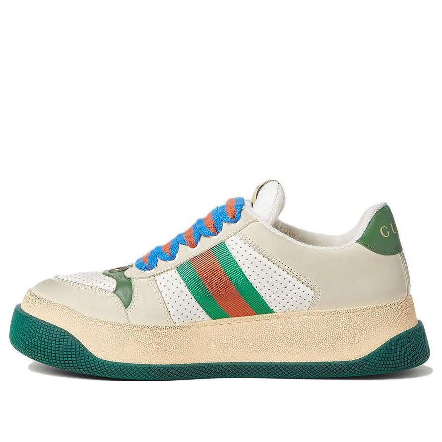 (WMNS) Gucci Screener GG Leather Sneakers 'Beige Green Red' | KICKS CREW