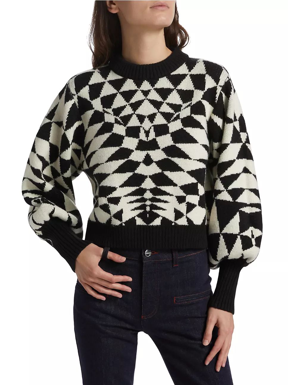 Farm Rio Heart Deco Knit Sweater | Saks Fifth Avenue