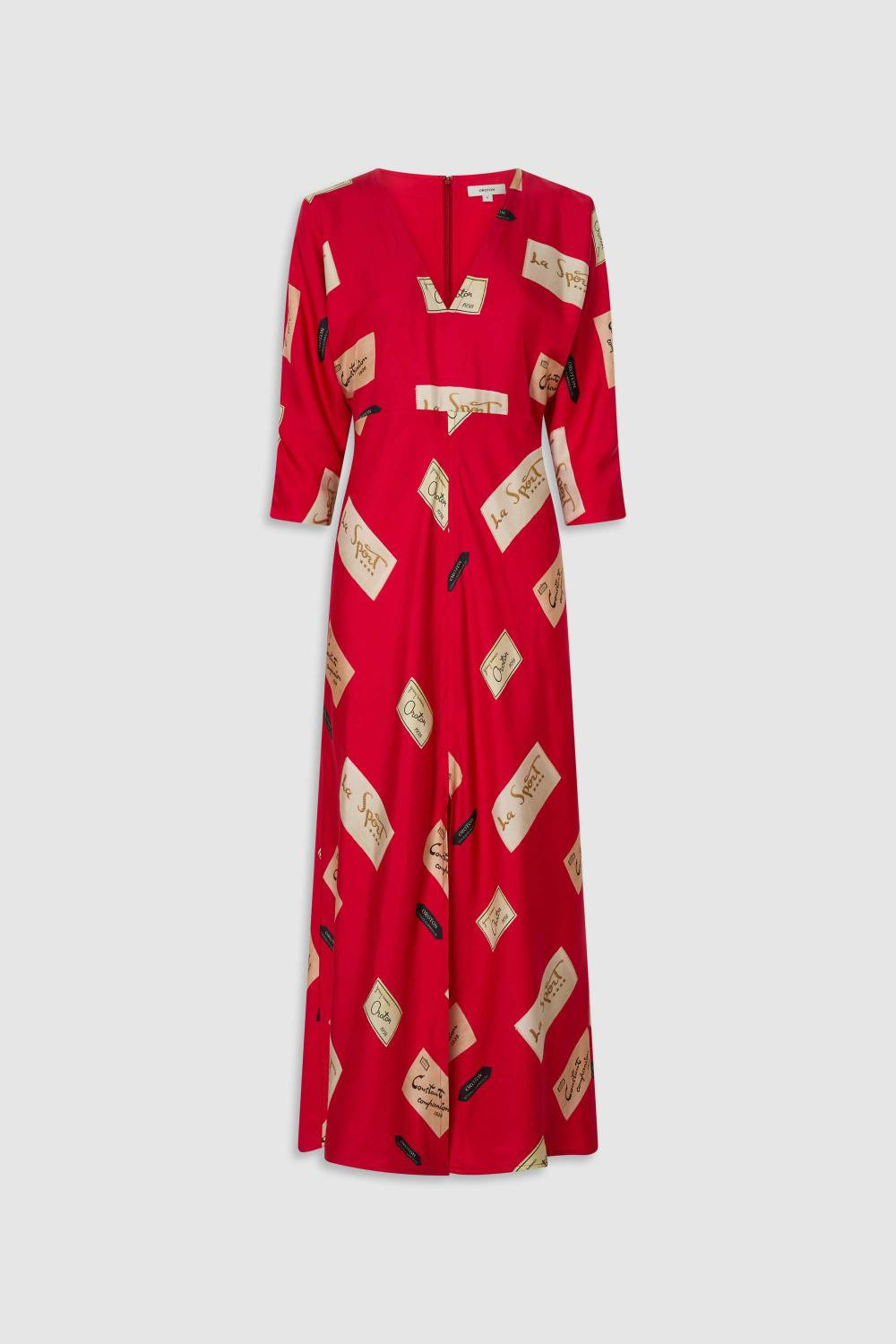 Vintage Label Print Dress | Oroton