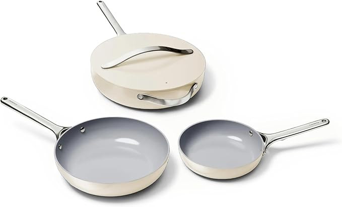 Caraway 4-Piece Fry Pan Set - Non-Stick Frying Pans (10.5” & 8”) & Non-Stick Sauté Pan - Non... | Amazon (US)