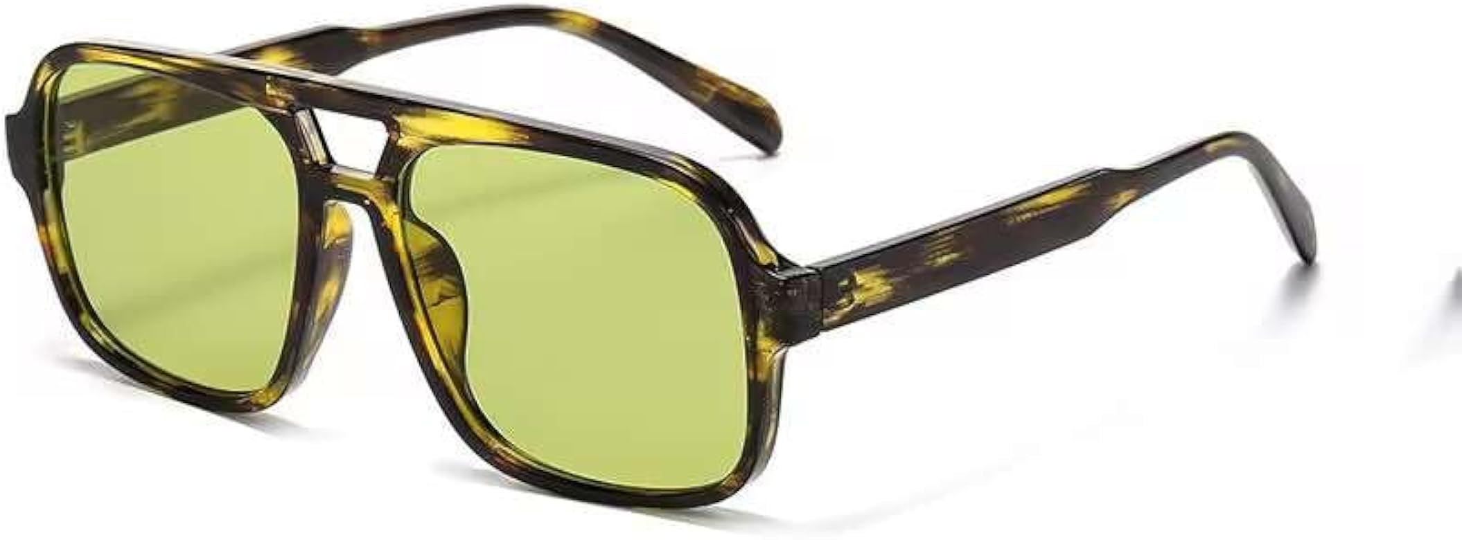 Long Keeper Vintage Pilot Square Sunglasses for Women Men Double Bridge Night Vision 70s Oversize... | Amazon (US)