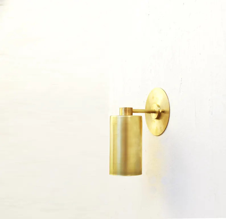 Brass Wall Sconce Light, Modern Brass Light, Mid Century Brass Wall Sconce Light, Minimal Sconce ... | Etsy (US)