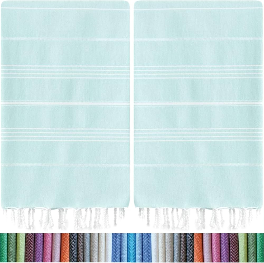 HAVLULAND |Pack of 2| Turkish Beach Towels Oversized 39x71, 100% Turkish Cotton Sand Free Quick D... | Amazon (US)