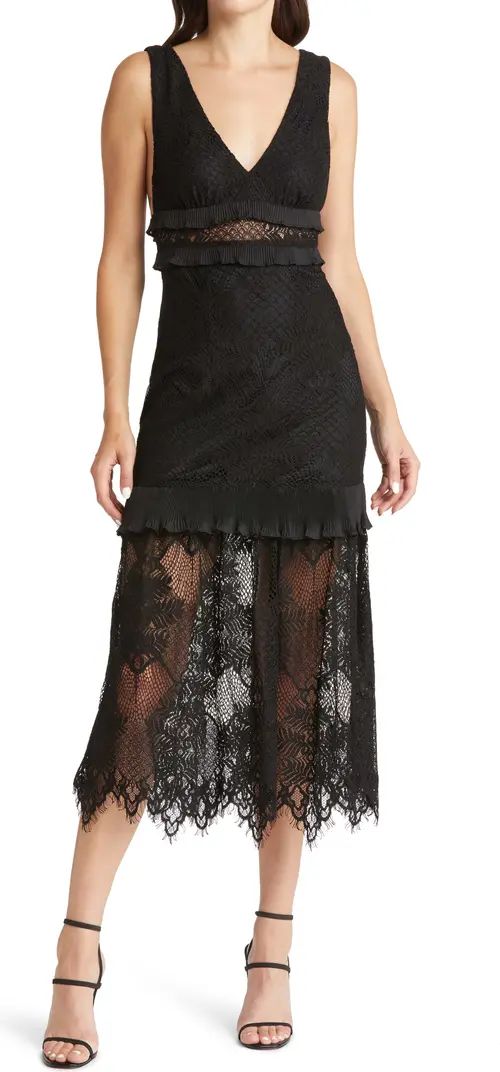 Lulus Sweet Feelings Lace Cocktail Midi Dress | Nordstrom | Nordstrom