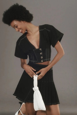 Pilcro Short-Sleeve Sailor Top | Anthropologie (US)