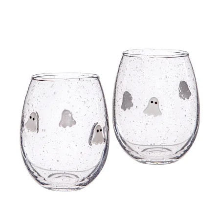 Way to Celebrate 2pack Bubble Stemless Wine Glass Ghost | Walmart (US)