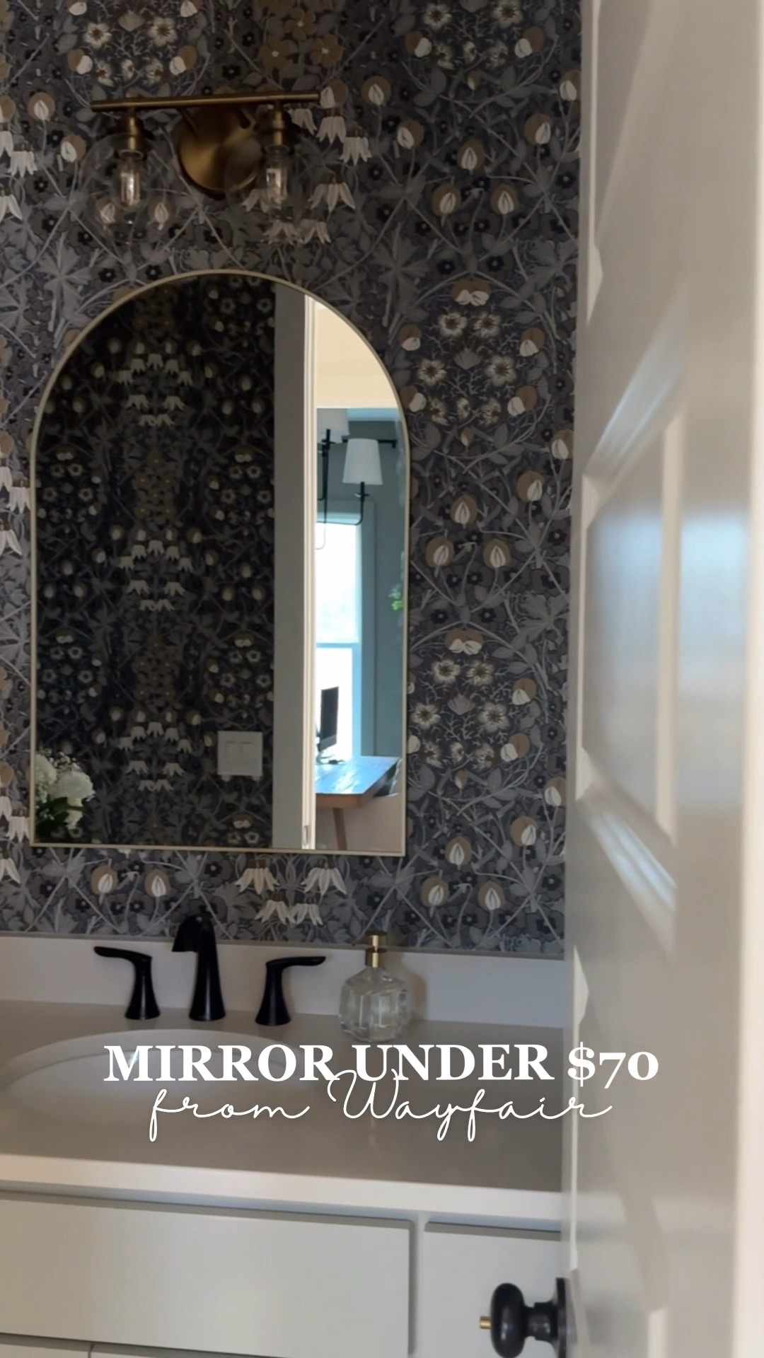 This feels like a completely different room now! @Wayfair has so many beautiful options to refresh your space! If you’re looking to renovate your bathroom or powder room, be sure to check out their gorgeous and affordable options! I still cannot get over this wallpaper! It’s stunning!✨ #ad #wayfair #WayfairPartner 


#LTKHome #LTKSaleAlert #LTKSeasonal