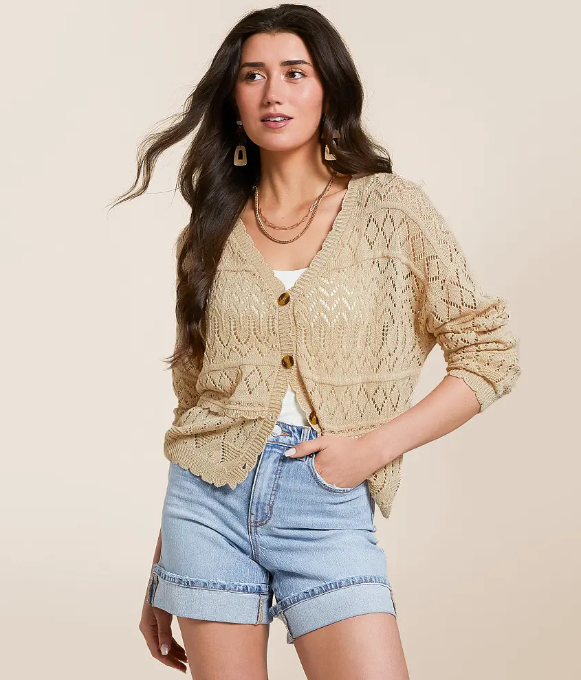 Pointelle Cardigan Sweater | Buckle
