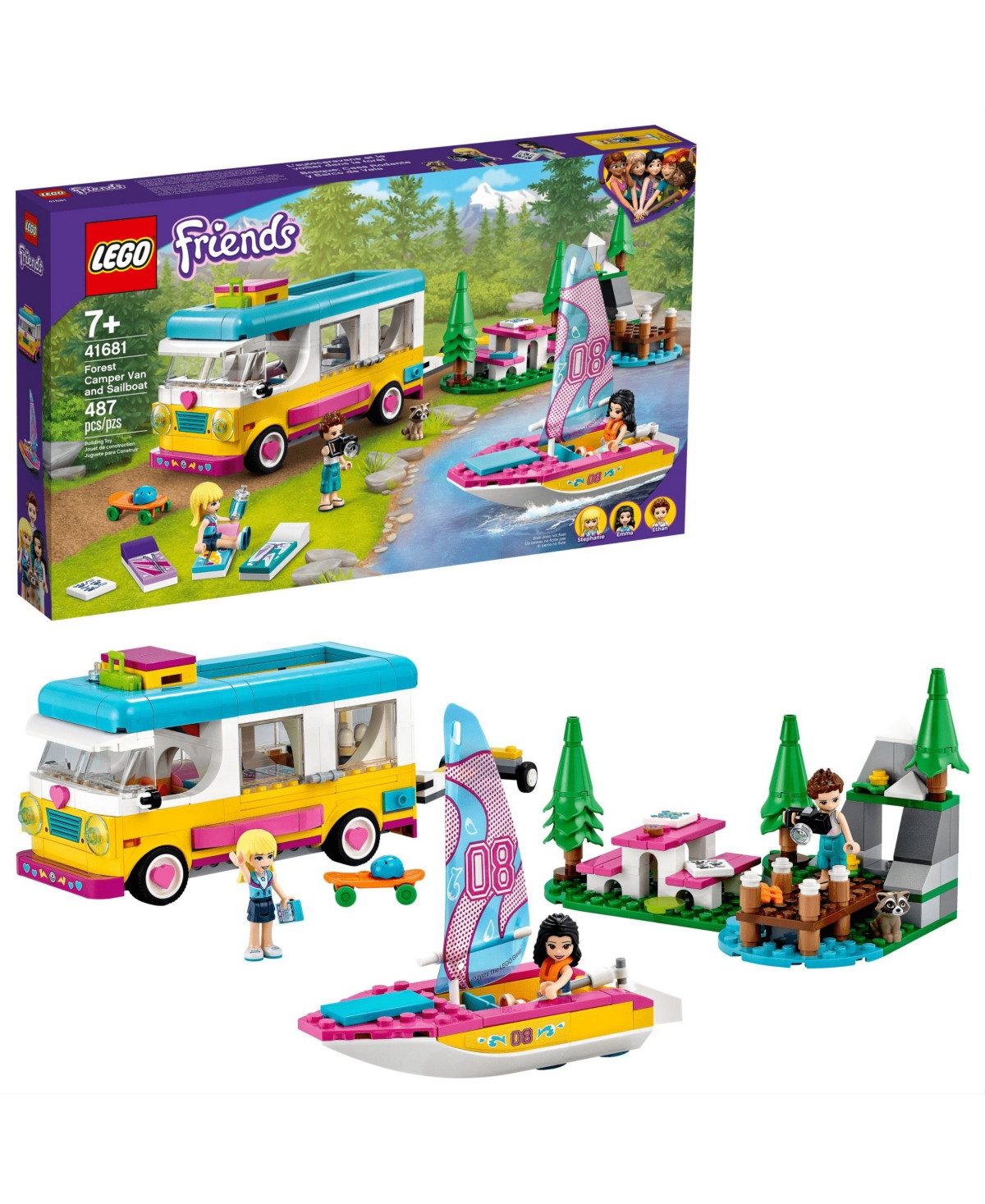 Lego Forest Camper Van and Sailboat 487 Pieces Toy Set | Macys (US)