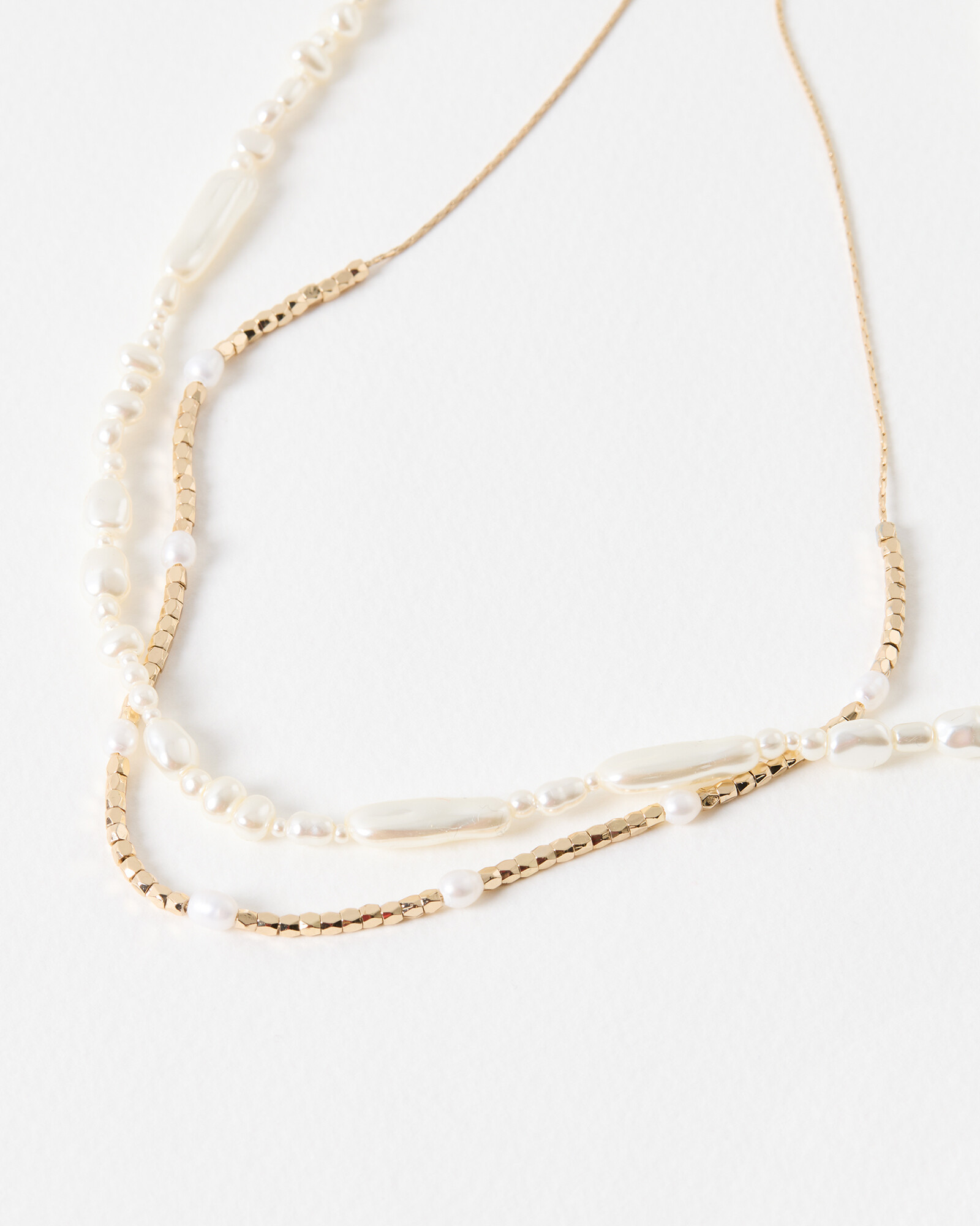 Felicity Double Row Layered Pearl Necklace | Oliver Bonas | Oliver Bonas (Global)