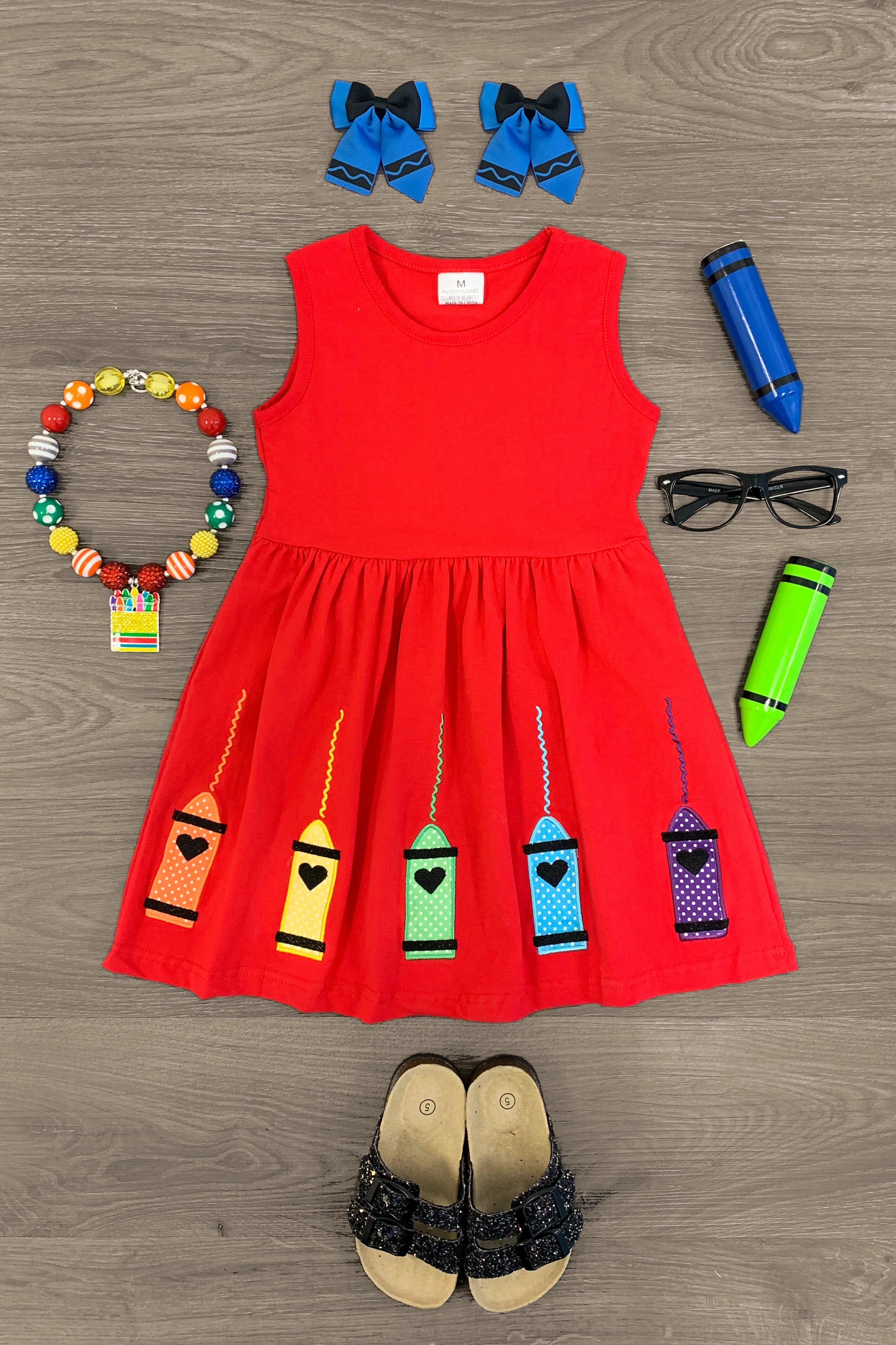 Red Crayon Tank Dress | Sparkle In Pink