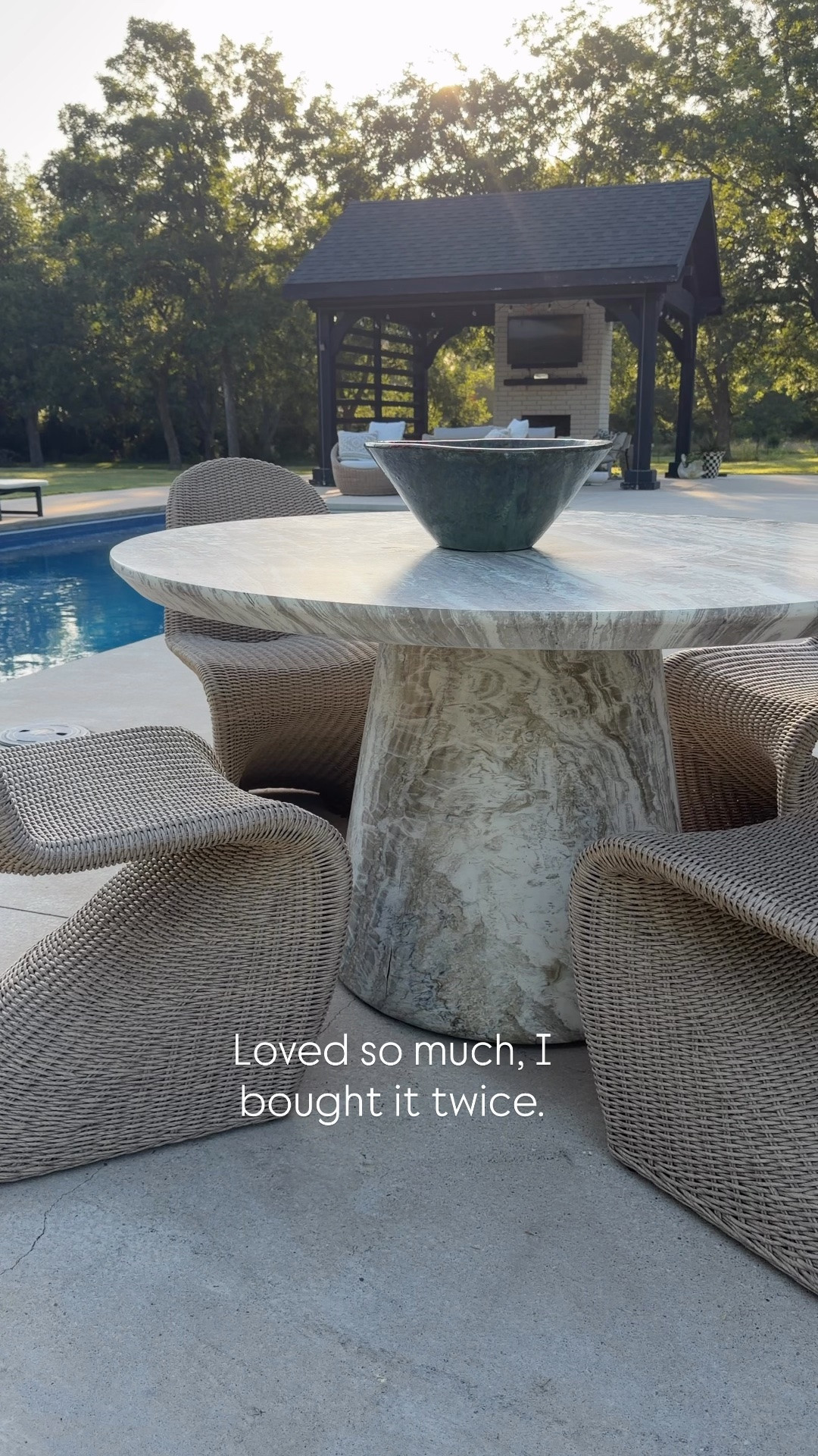 Outdoor dining faux marble table with

#LTKHome #LTKOver40 #LTKSaleAlert