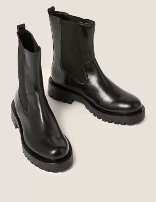 Leather Chelsea Chunky High Leg Boots | M&S Collection | M&S | Marks & Spencer (UK)