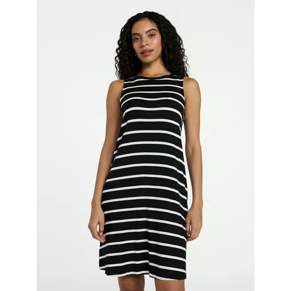 Time and Tru Women’s Sleeveless Knit Swing Dress, Sizes XS-XXXL | Walmart (US)