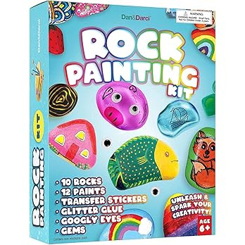 Dan&Darci Rock Painting Kit for Kids - Arts and Crafts for Girls & Boys Ages 6-12 - Craft Kits Ar... | Amazon (US)