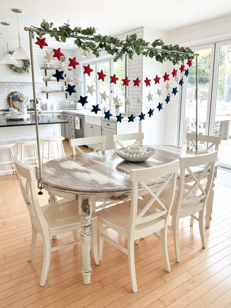 Using the over the table rod for a 4th of July party 🇺🇸.  

#LTKhome #LTKunder50 #LTKSeasonal