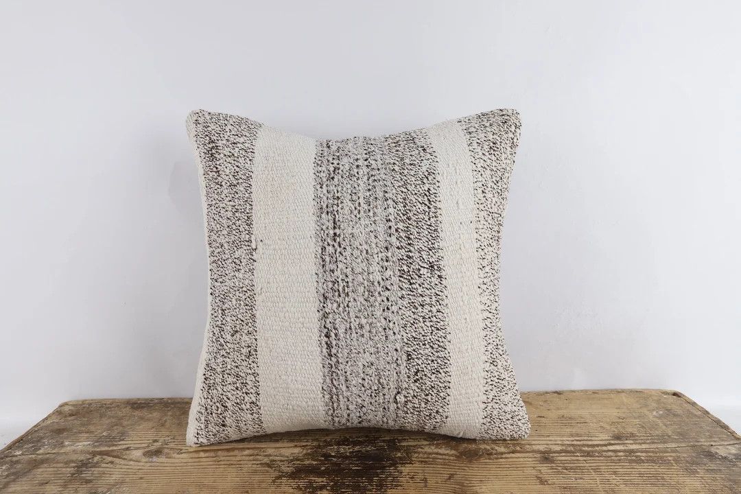 Handmade Turkish Kilim Pillow, 16x16 Kilim Pillow, Hemp Kilim Pillow, Decorative Pillow, Natural ... | Etsy (US)
