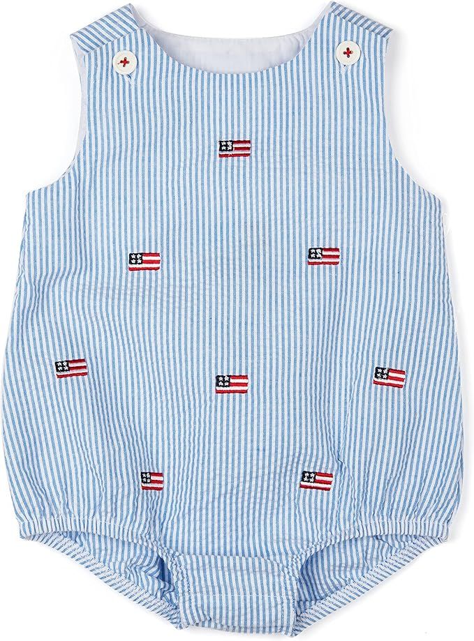 Good Lad Newborn Boys July 4th Seersucker Romper | Amazon (US)