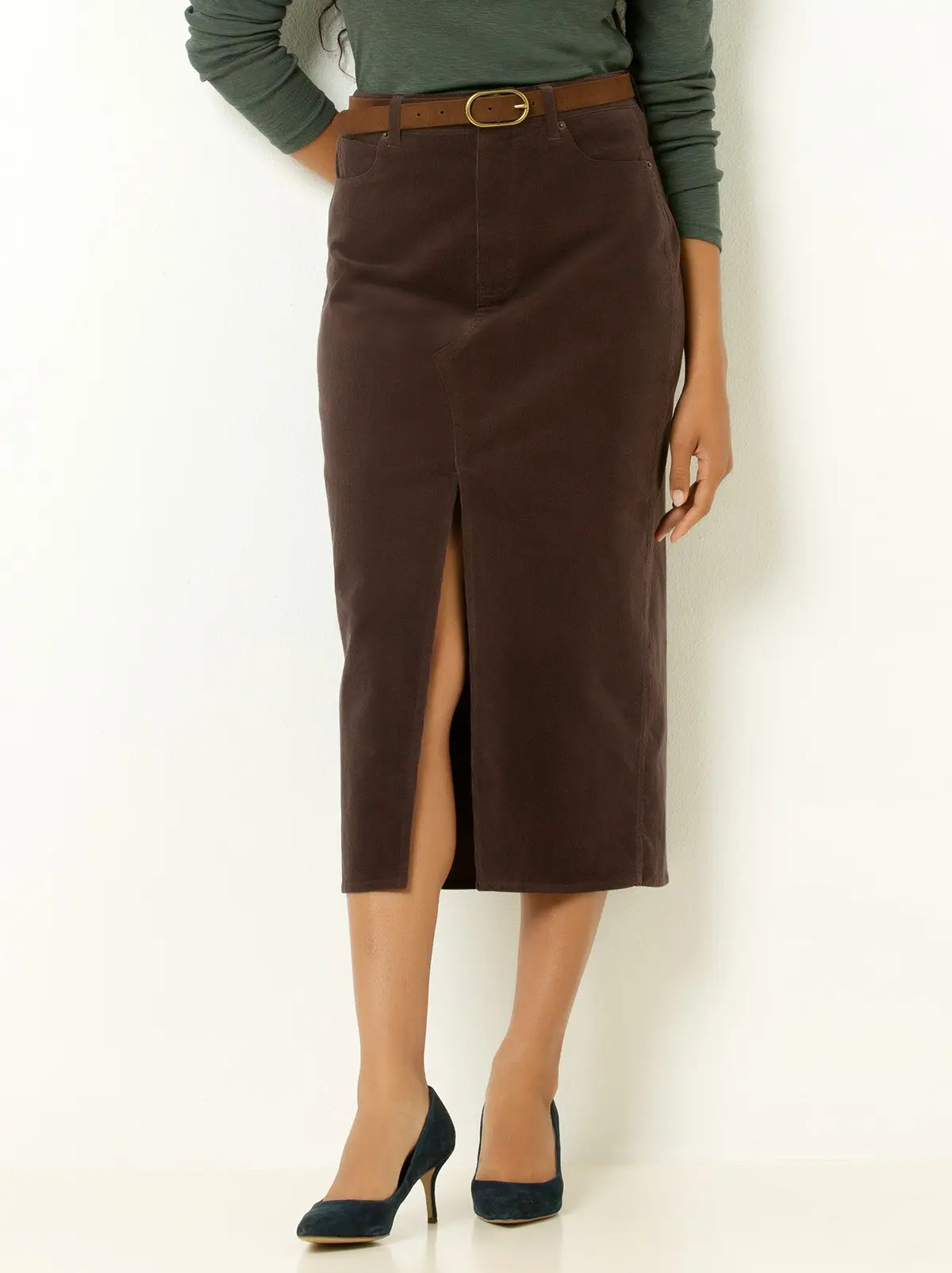 Single Stitch Corduroy Midi Skirt (Women) | Nordstrom | Nordstrom