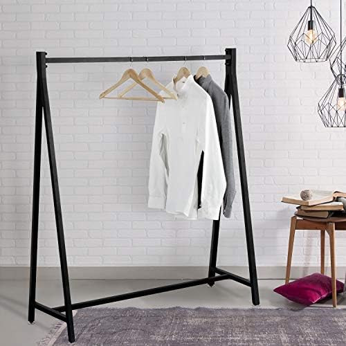 MyGift 55-inch Modern Black Heavy Duty Metal Bedroom Clothing Hanger Freestanding Garment Rack Displ | Amazon (US)