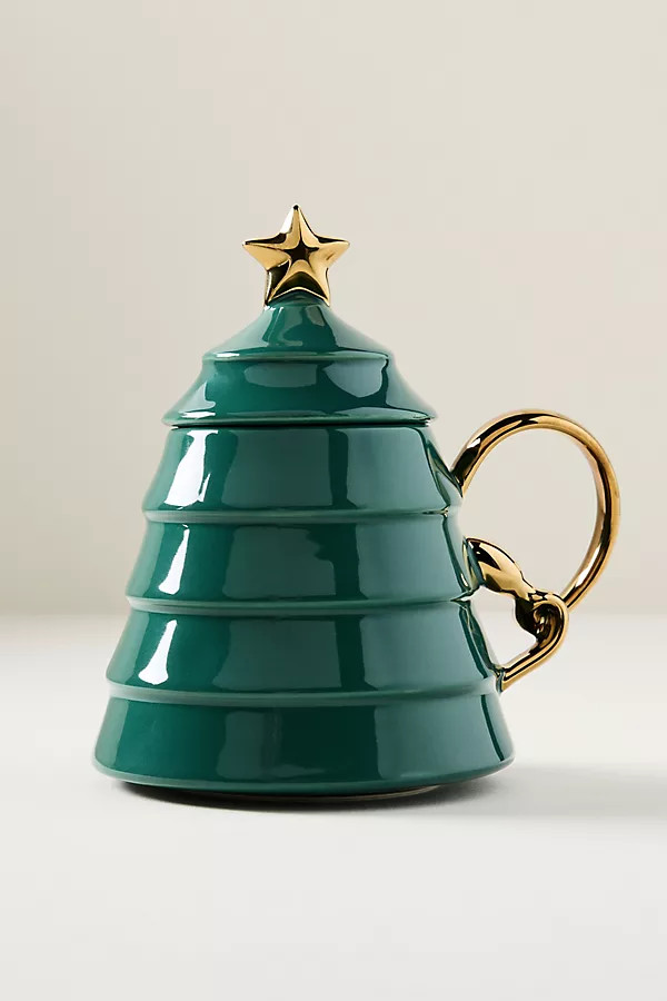 Arbol Tree Lidded Stoneware Mug | Anthropologie (US)