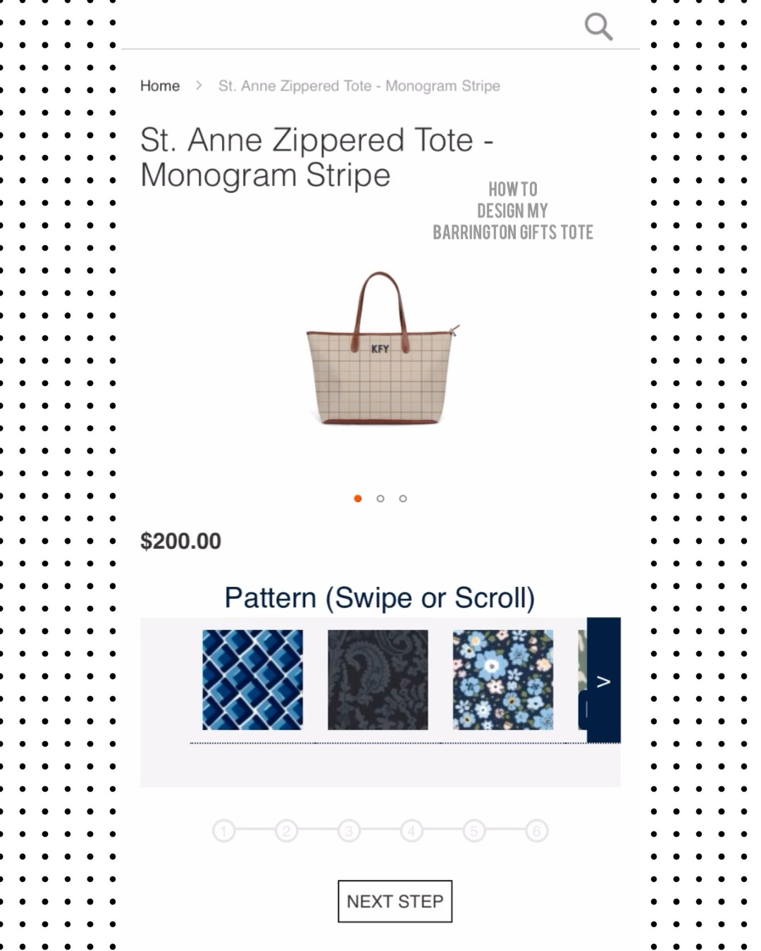 St. Anne Petite Handbag - Monogram Stripe (Classic)