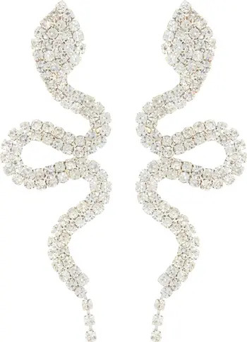 Pavé Crystal Snake Drop Earrings | Nordstrom Rack