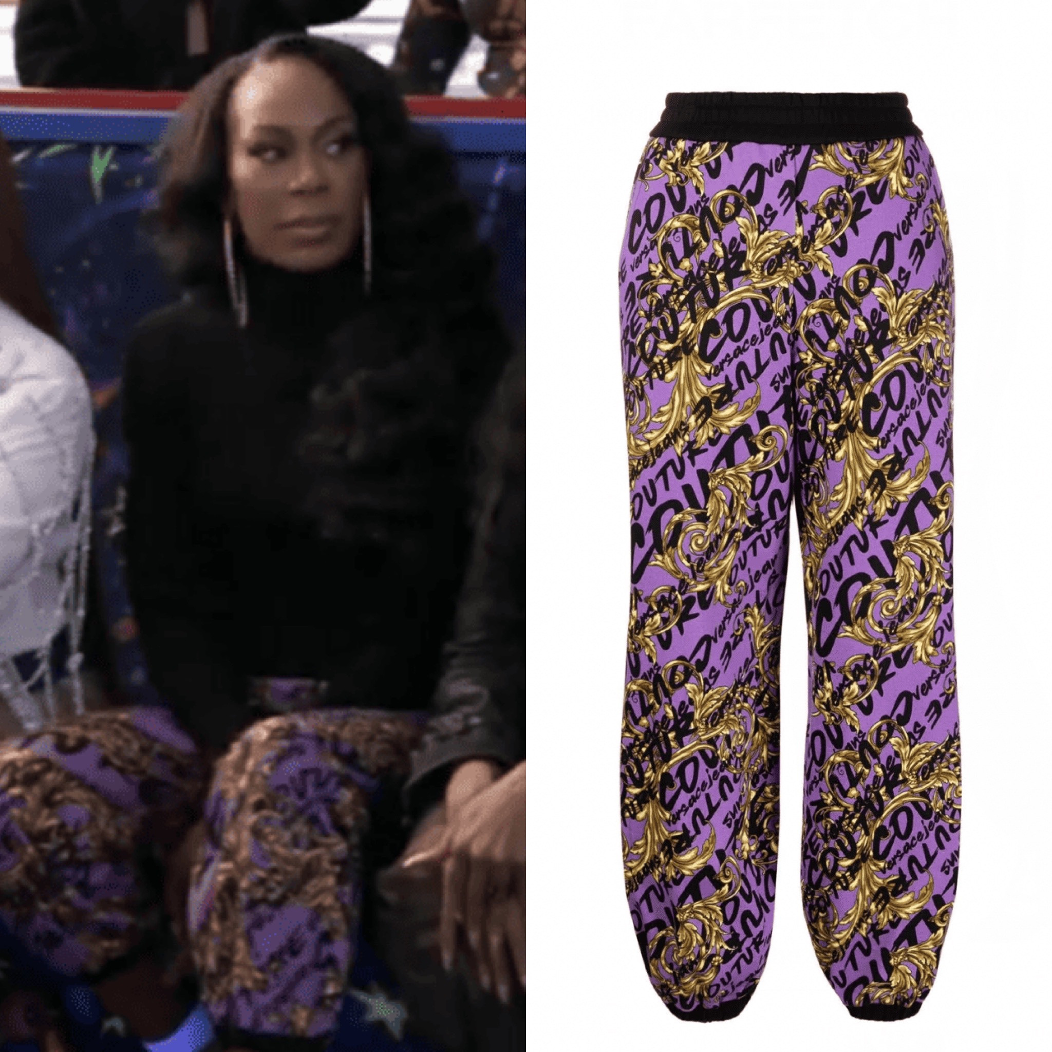 Blade Babe // Get Details On Sanya Richards-Ross' Purple Joggers With The Link In Our Bio #RHOA #SanyaRichardsRoss